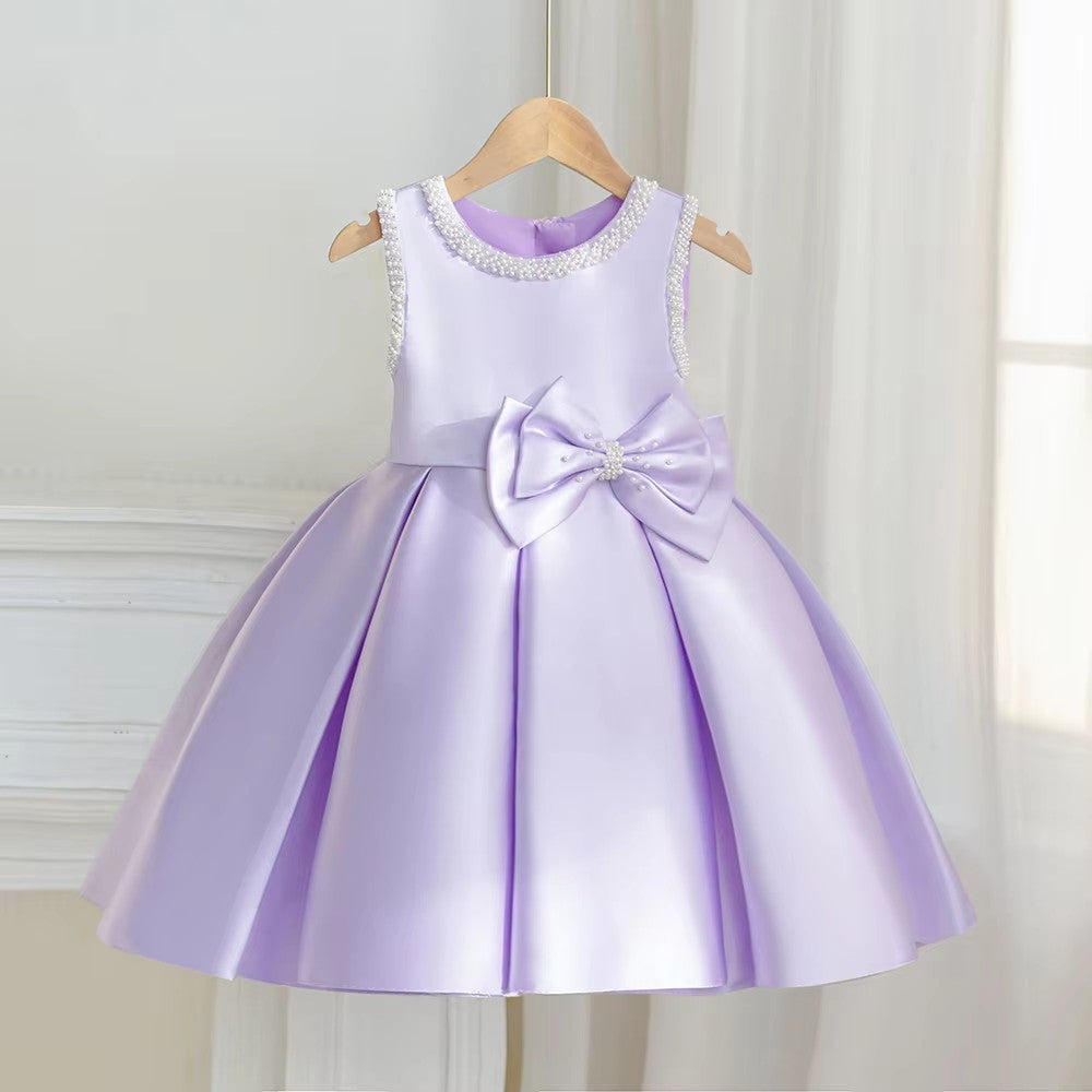 7891 Navy Blue Flower Girl Uniform Church Dress 3 Years Old Baby Girl Summer Birthday Party Wear Dress Made in China for Baby Girl