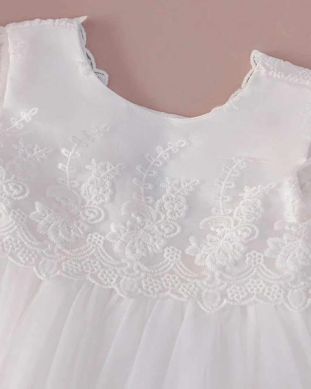 5158 Boutique Wholesale Baby Christening Dress Baptism Dress for Baby Girl Wedding Tulle White Latest Design Baby Frock Summer Dress