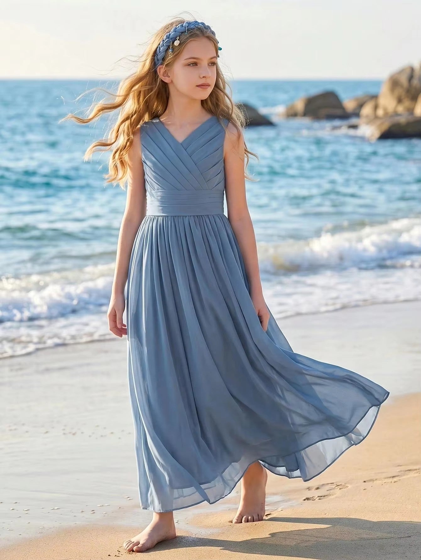 5111 Children's Princess Dress Cute Pageant Flower Girl Wedding Gown Teen Clothing Elegant Dresses for Girls for 10 Years Old
