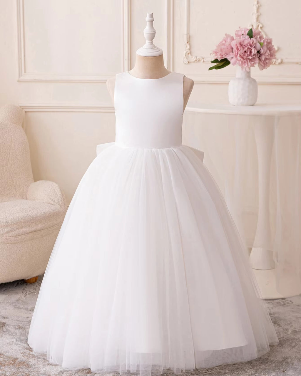 5083 Wholesale Elegant Princess Champagne Evening Wedding Party Dresses for 10-12 Years Old Teenage Girls Formal Graduation Gown 15Y