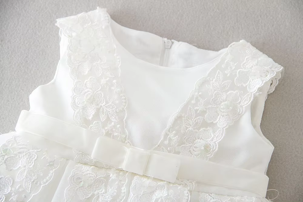 9912 Wholesale White Ruffle Baby Girl Frock Dress Designs for Newborn 0-3 Months First Birthday Christening Baptism Special Occasion