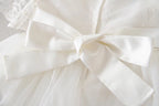 7527 Christening Fancy Outfits Luxury Bow Lace Baby Girls Tulle with Bonnet New Design Cute Embroidered Elegant Baptism Dress