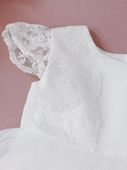 7697 Newborn Baby Girl Kids Birthday Luxury White Party Baptism Gowns Princess Dresses 1yr Old Baby Girl Dress