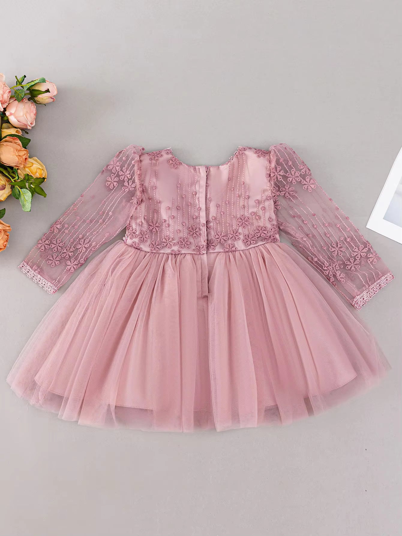 8515 Party Dress for Baby Girl Long Sleeve Infant Dress 6-9 Months Picnic Princess Dress Low Price Newborn Baby Girl Items