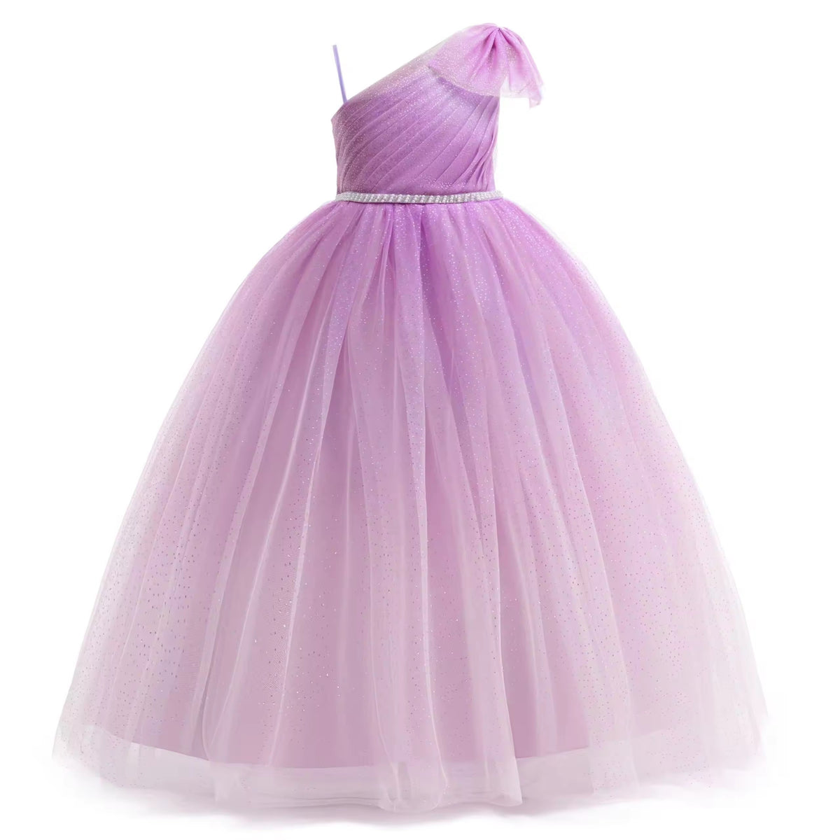 5153 Kids Party Dress Wholesale Tulle Flower Girls Dress purple Ball Gown for Birthday Bridesmaid Wedding Pageant Guangzhou Factory