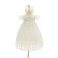 6110 Toddler Dress Clothing White Lace Short Sleeve Baptism Dress Princess Girl Christening Gown With Hat Baby Dresses