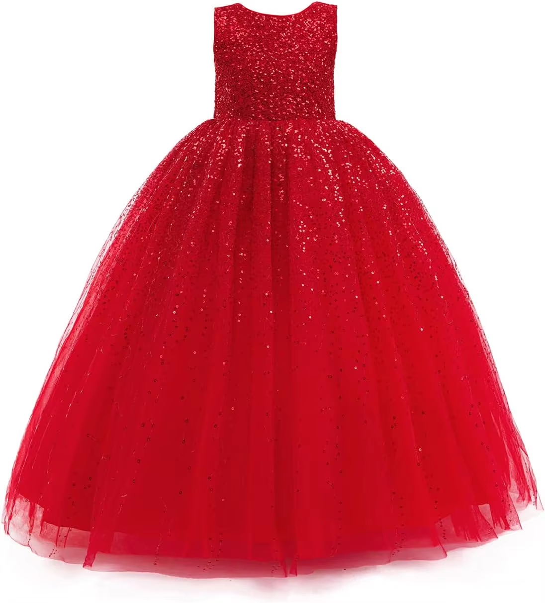 5157/5258  Wholesale Girl Dresses 10 Years Old Princess Gold Sequin Birthday Party Wedding Evening Gown Kids Baby Girls Frock