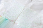 7175 Infant Pageant Dress Colorful Rainbow Infant Christening Birthday Wedding Party Lace Tulle Christening Gown 1Month Baby Dress
