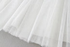 9708 Baby Baptism Wedding Party Dresses Lace Comfortable Tulle Bow Decoration Long Sleeves 2pcs Set with Hood