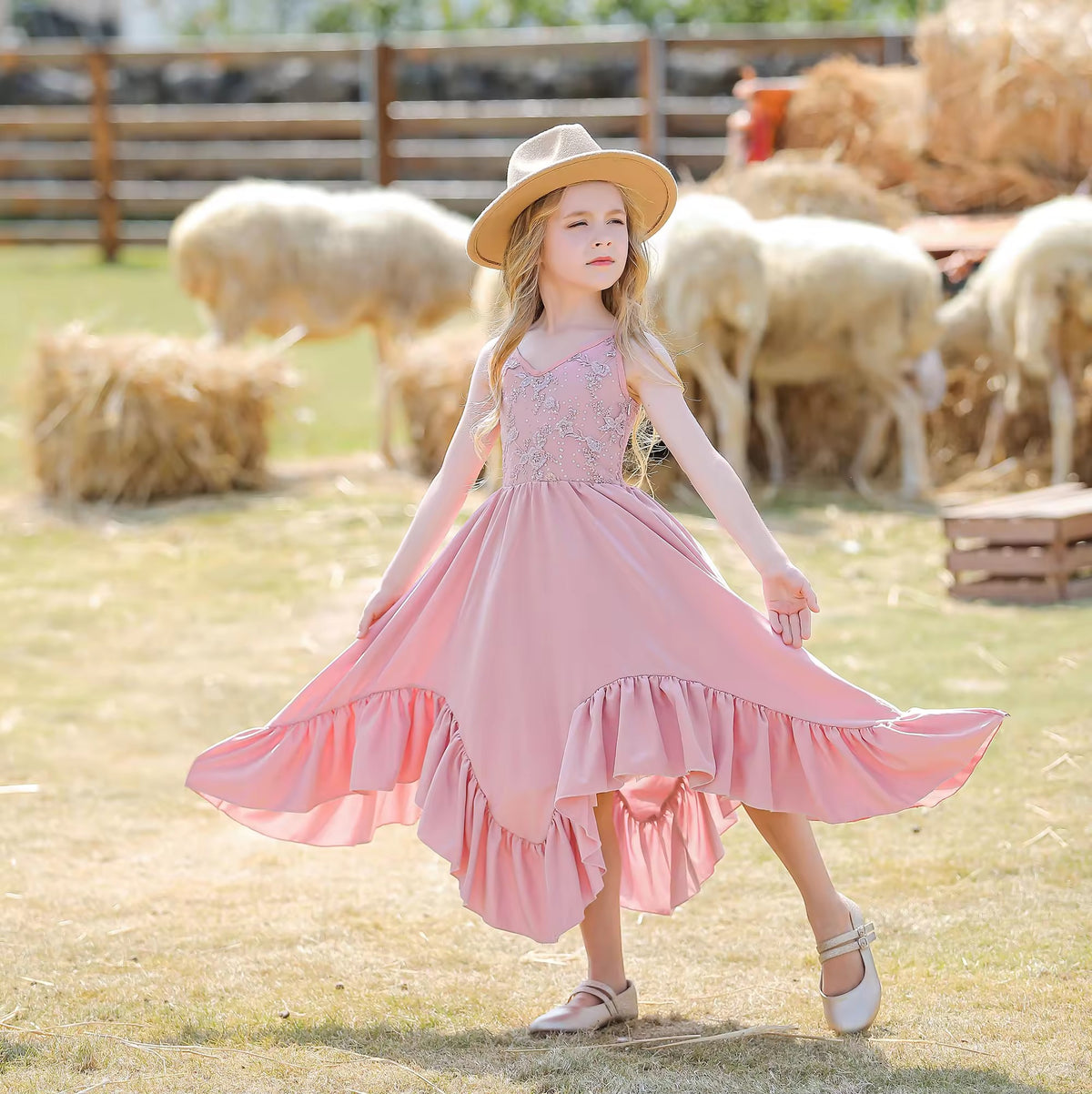 7787 Fashion Teenage Sequin Flower Girl Dress Sleeveless Elegant Casual Cute Ball Gown Wholesale Kids Dance Girls Fancy Wedding