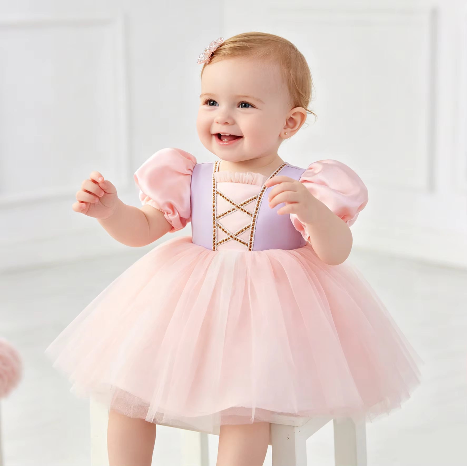 6270 New Style 8 Month Baby Dress 2 Years Baby Girl Wedding Birthday Fluffy Heavy Frock Party Gown Birthday Dress for Baby Girl