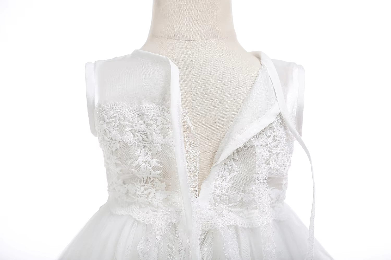 9767 Factory Sale Baby Infant Girl Baptism Dress Flower Newborn Gown White Lace Christening Dress 1 Year Birthday Gift