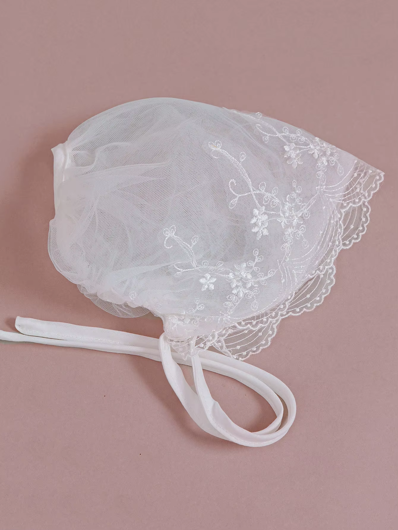 5199 Baby White Frill Dress Christening Pattern Wedding Birthday Princess Dress 9-12M Soft Infant Girl Party Clothes with Hat