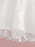 7953 Baptism Dress for Baby Girl Floral Cute Prom Short Newborn Baby Clothes Sleeveless With Bowknot Dresses Embroidered Baby Suit