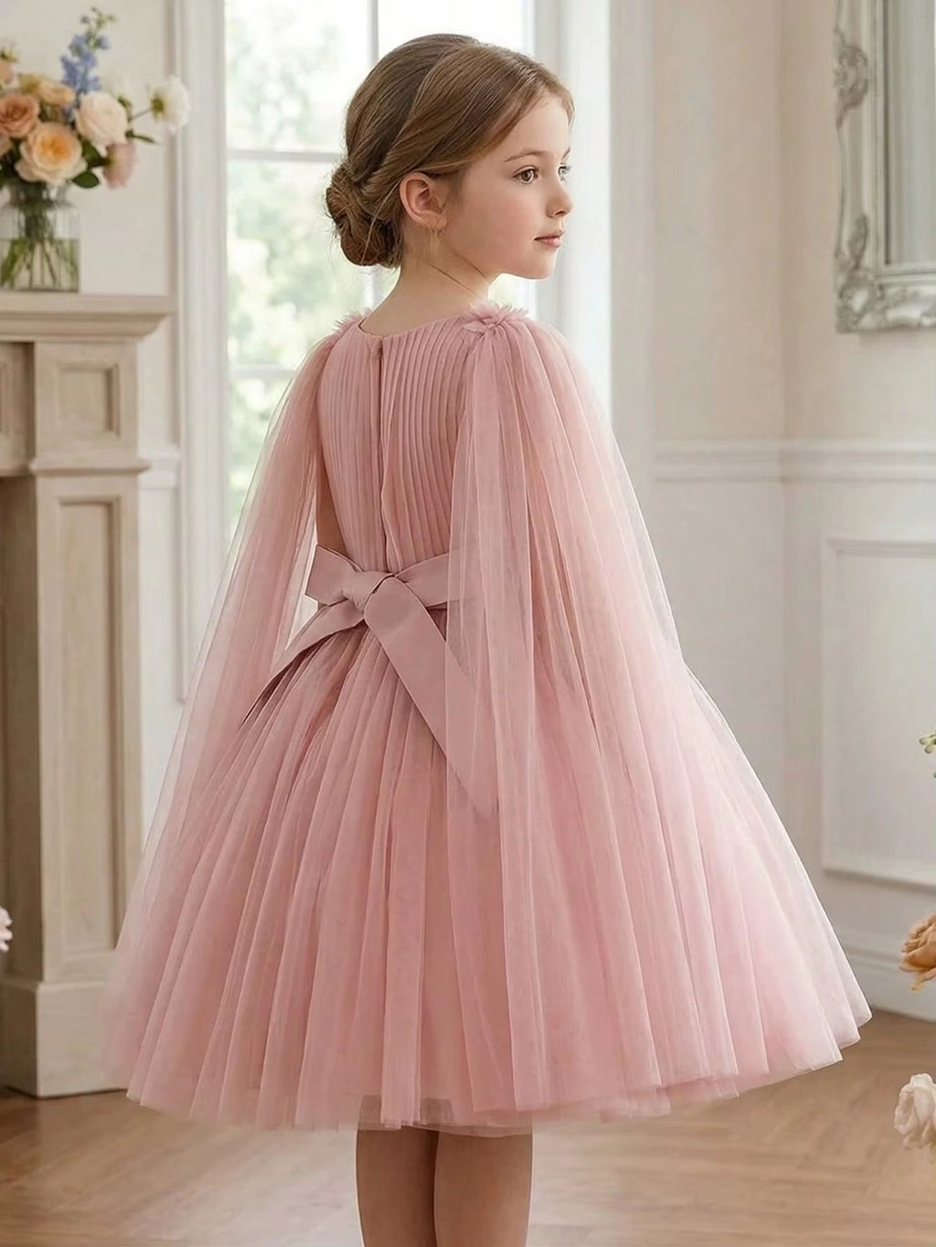 5322 Wholesale Pink Formal Short Floral Festival Hanbok Dress for 7-8 Years Old Kids Children Girls Birthday Party Pageant