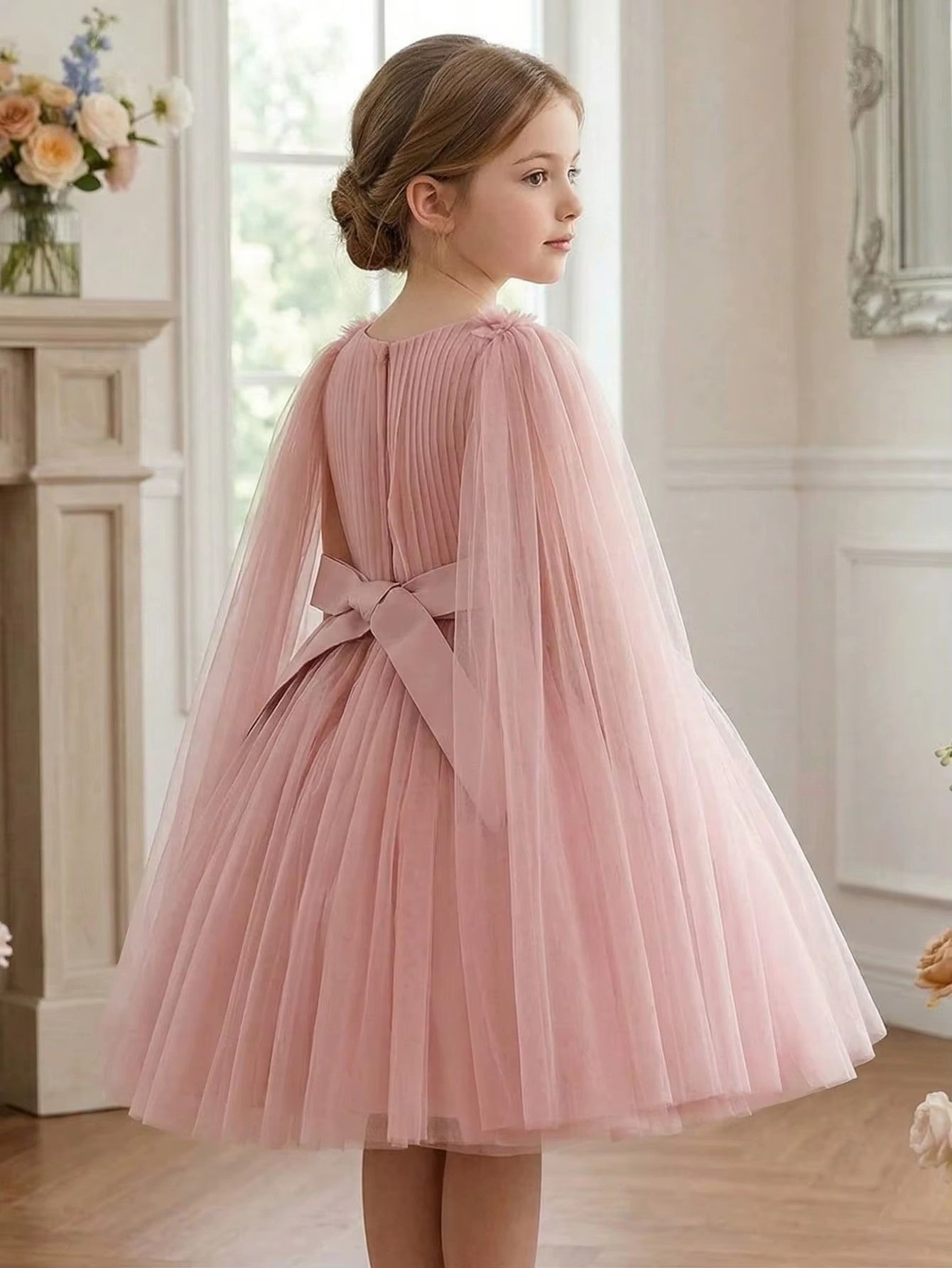5322 Wholesale Pink Formal Short Floral Festival Hanbok Dress for 7-8 Years Old Kids Children Girls Birthday Party Pageant