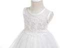 9767 Factory Sale Baby Infant Girl Baptism Dress Flower Newborn Gown White Lace Christening Dress 1 Year Birthday Gift