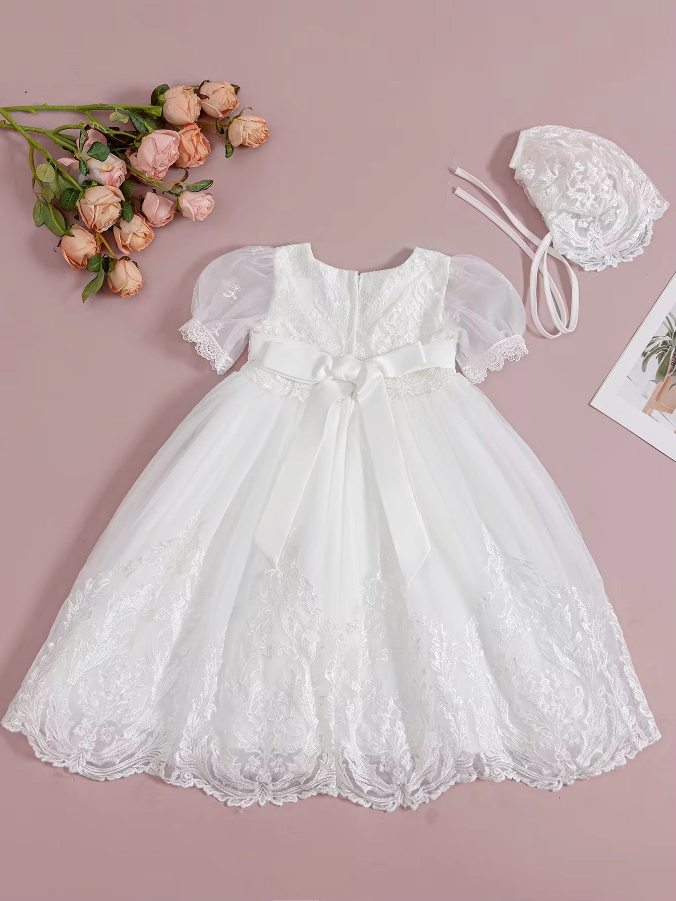 5172 Baby Girl Dresses Embroidery Newborn Girls Clothes White Princess Party Toddler  Birthday Party Baby Baptism Dress