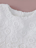7523 Soft New Born Baby Girl Lace Party Dresses White First Communion Christening Gown Infant Baptism Dress