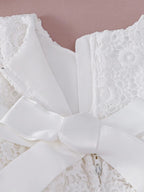 7523 Soft New Born Baby Girl Lace Party Dresses White First Communion Christening Gown Infant Baptism Dress