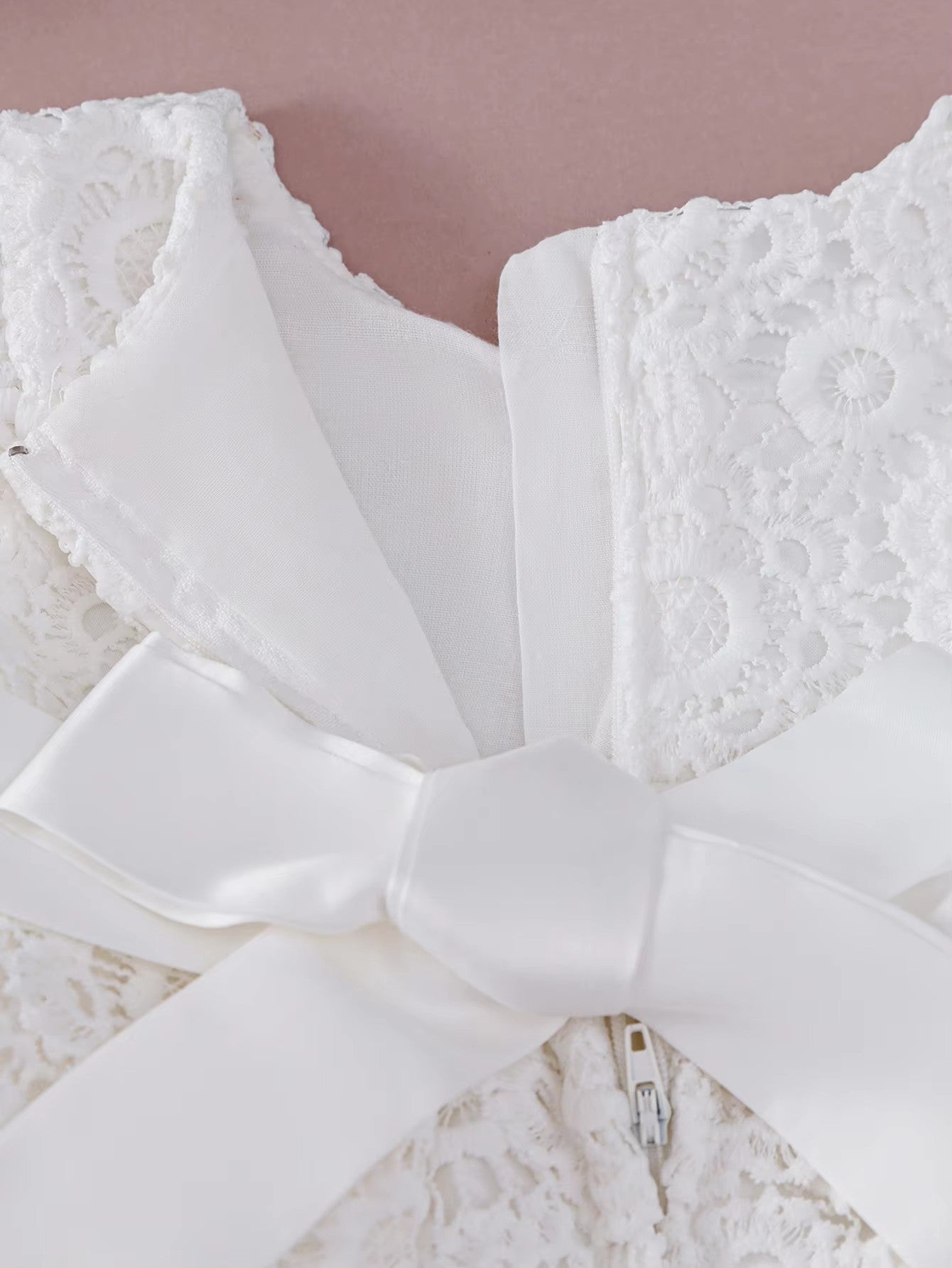 7523 Soft New Born Baby Girl Lace Party Dresses White First Communion Christening Gown Infant Baptism Dress