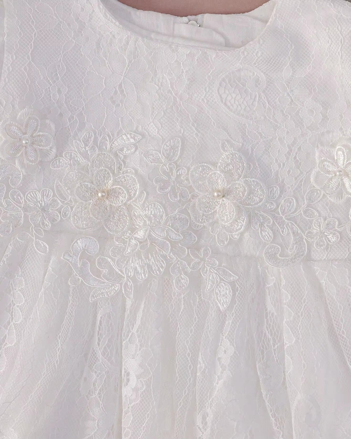 7908 New Embroidery Newborn Baptism White Christening Lace Dress Baby Birthday Party Wedding Dresses Princess Dress Baby Set