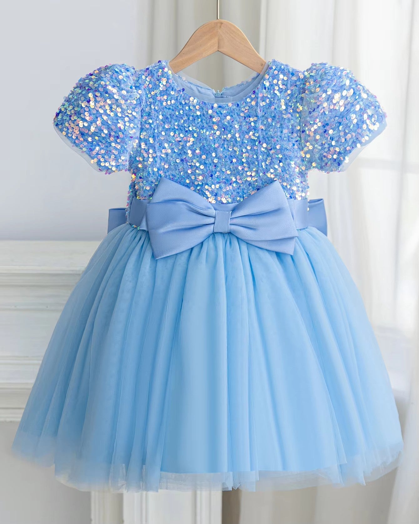 5181 Customizable Fashionable Sequin Little Girls Party Dresses Summer Wear  Princess Dress Kids Formal Wholesale Ball Gown