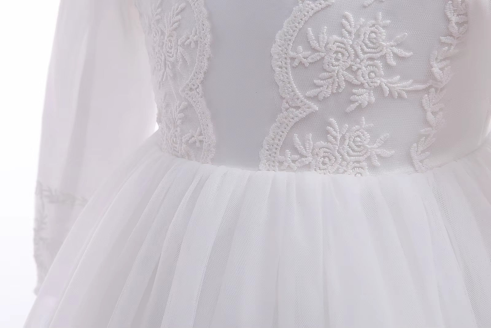 7698 Wholesale Baby Christening Dress Princess Baby Dresses 0-12 Months Wedding Party Flower Tulle Baby Party Dresses
