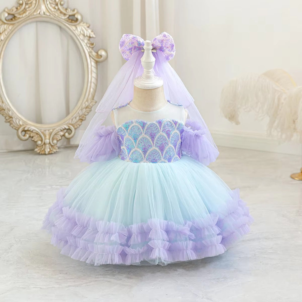 5285 Wholesale Summer Baby Girls Birthday Dress Princess Flower First Communion with Short Sleeves Girl Dresses for Party