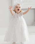 6208 Wholesale Customization Smocked Puffy Long Casual Costume Dress for Newborn 3 Months Baby Girls Communion Christening Baptism