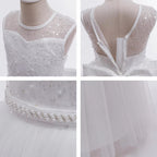 5137 Wholesale White Lace First Communion Dress Kids Flower Girl Formal Wear for Church First Holy Communion Ceremony