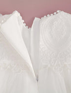 5082 Baptism Baby Girl Dresses Lace Baby Frocks Party Wear Floral Gown with Bonnet Summer Infant Clothing