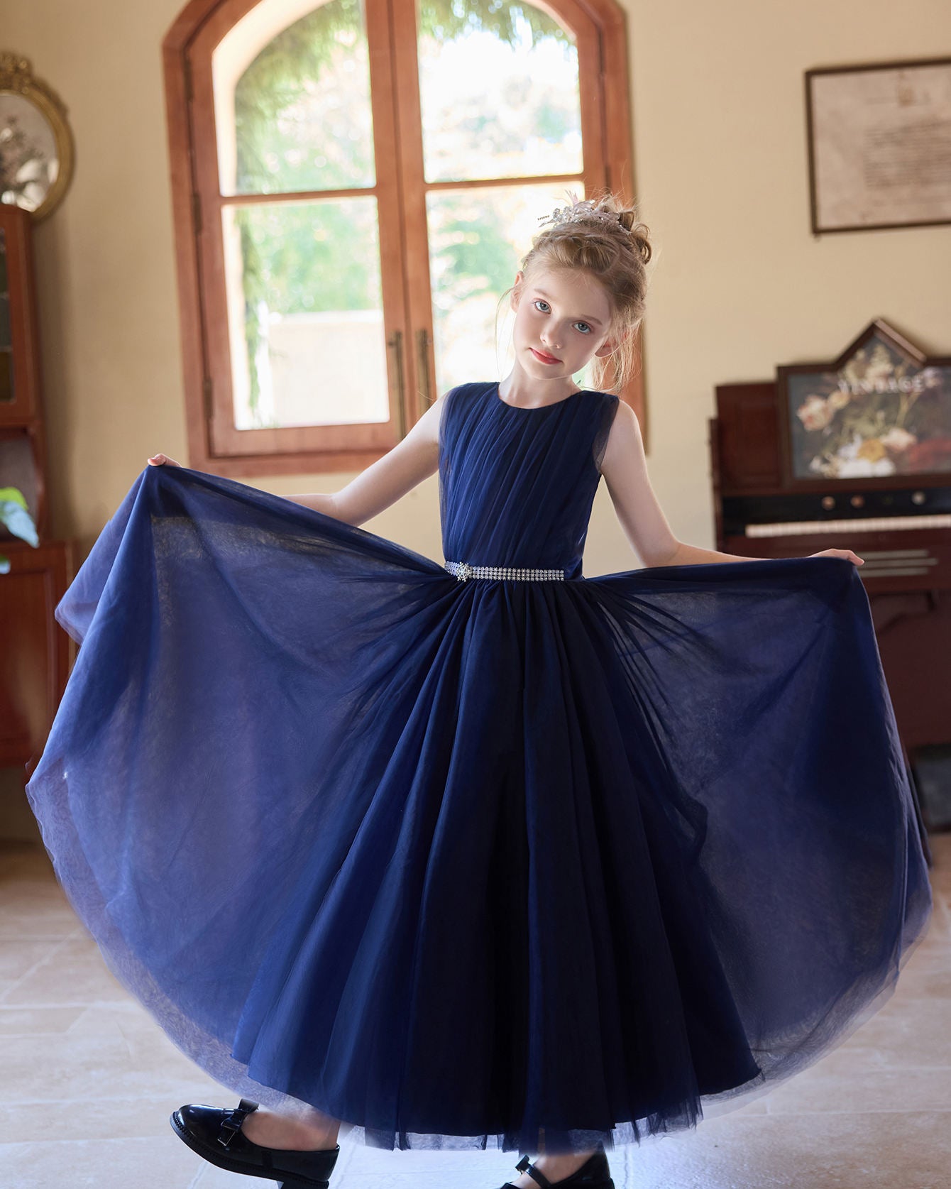5260 Wholesale Party Dress for Kids Tulle Princess Elegant Dresses for Girls Pageant 8 Years Old High Quality Gowns