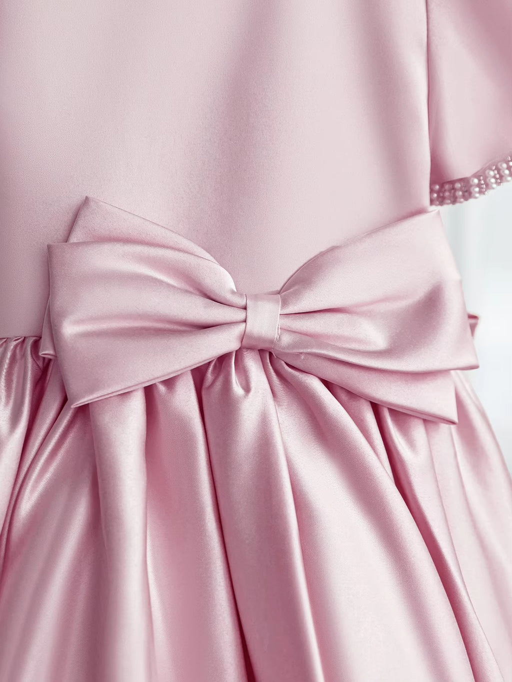 5180 Ball Gown for Kids Beaded Satin  Little Girls Party Dresses Birthday Flower Girls Dress Princess Boutique Clothes