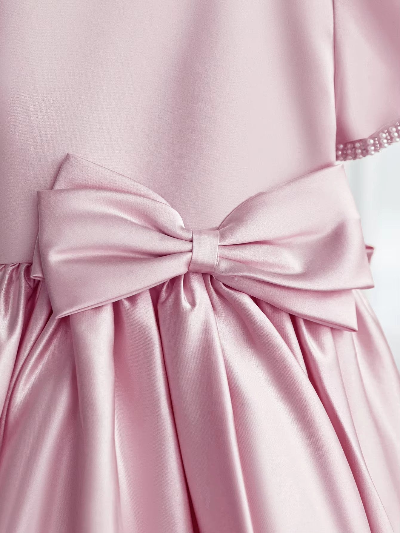 5180 Ball Gown for Kids Beaded Satin  Little Girls Party Dresses Birthday Flower Girls Dress Princess Boutique Clothes
