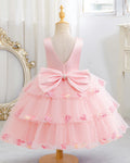 5270 Kids Dresses for Girls Sleeveless V Backless Girls' Dresses Floral Puffy Luxury Prom Party Gown