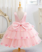 5270 Kids Dresses for Girls Sleeveless V Backless Girls' Dresses Floral Puffy Luxury Prom Party Gown