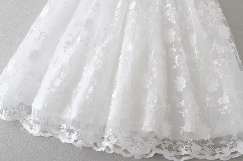 6155 Infant Dress for Girls Baby Girl Flower Christening Baptism Dress Formal Party Special Occasion Dresses Flower Girl White Gown