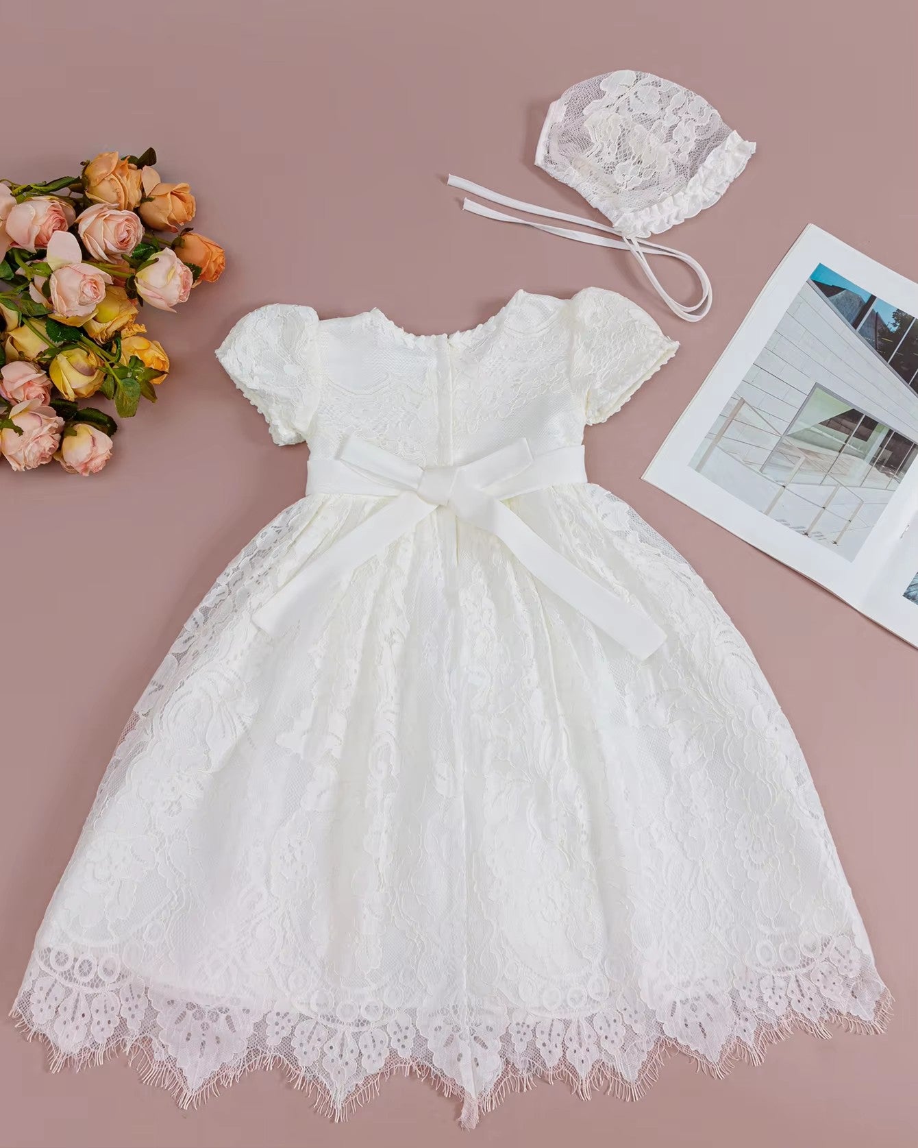 6129 Baby Girl Clothes Baptism Dress Costume Christening Baby Frock Party Wedding Lace Dress Birthday Party Clothing White Baby Dress