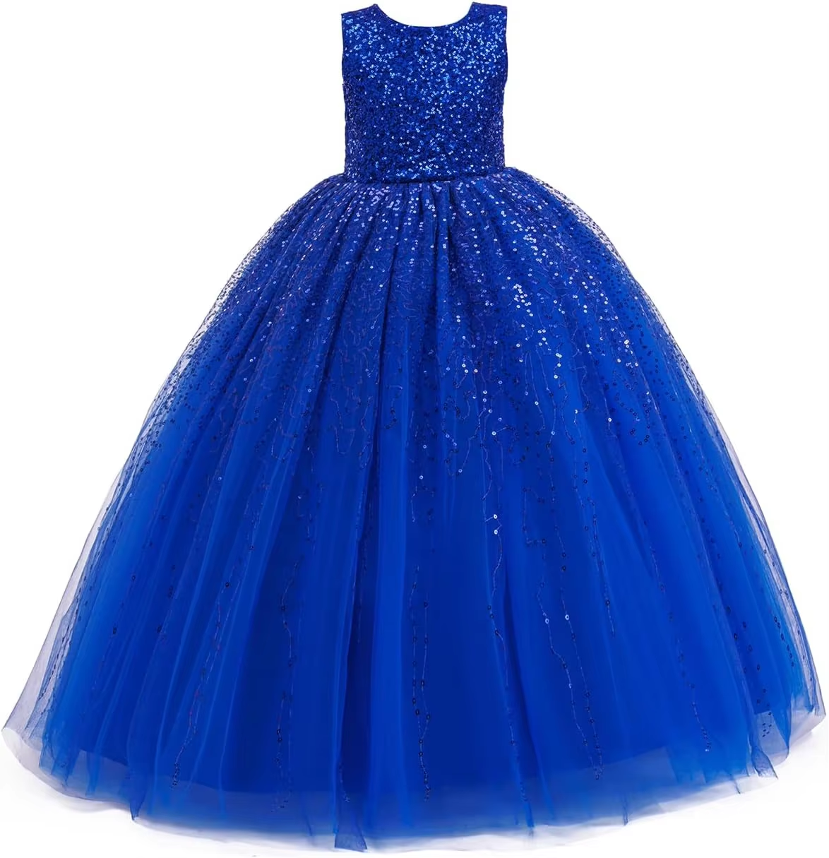 5157/5258  Wholesale Girl Dresses 10 Years Old Princess Gold Sequin Birthday Party Wedding Evening Gown Kids Baby Girls Frock