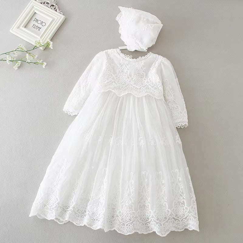 6131 Baby Girl Lace Dresses Clothes Baptism Gown Birthday Christmas Outfits Girls Baby Frock Design Girl Dress White Christening