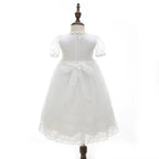 9903 Baby Girls Special Occasions Dresses Waist Christening Gown Baptism Dress With Bonnet