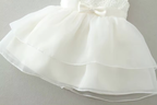 2089 Baby Girls White Lace Baptism Dress 3-24 Months Sleeveless Bow A-Line Christening Gown for Wedding Communion Formal Party