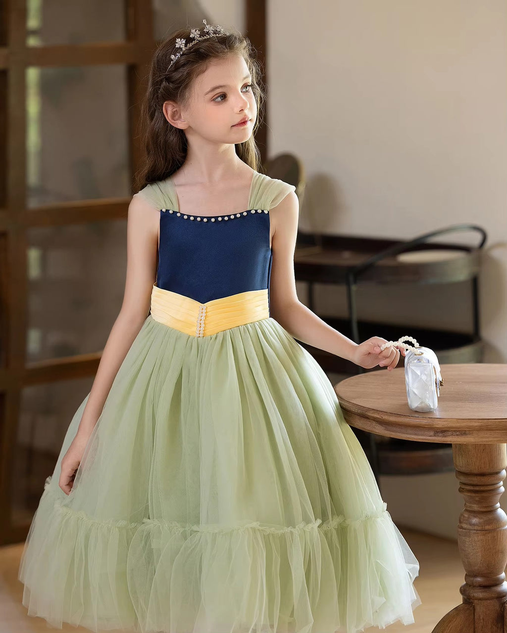 5210 Elegant Dresses for Girls Princess Fashion Puffy Dance Ball Gown for Kids New Design Girls Dress 8-11 Years