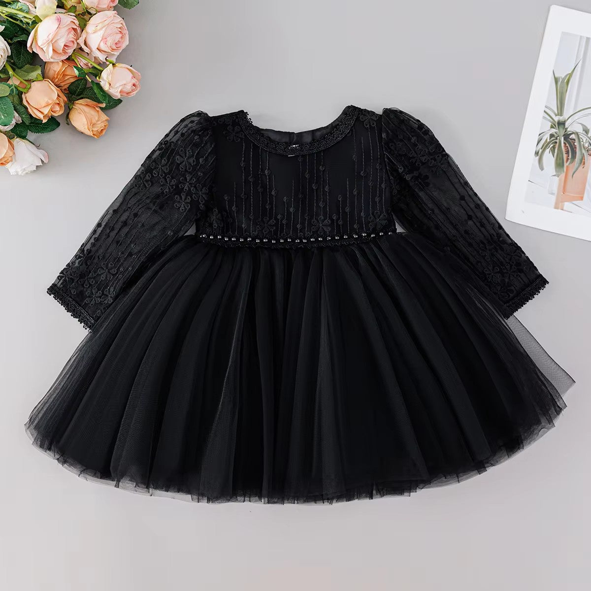 8515 Party Dress for Baby Girl Long Sleeve Infant Dress 6-9 Months Picnic Princess Dress Low Price Newborn Baby Girl Items