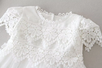 6150 High Quality White Christening Outfits Elegant Fancy Gown Luxury Lace Embroidered with Bonnet Wedding