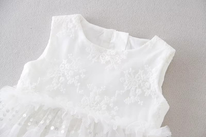 7171 Christening Dress for Baby Girl 0-24M White Embroidery Elegant Toddlers Girl Dresses High Quality Baby Girl Wedding Frocks