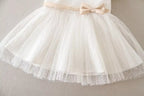 7520 Christening Flower Newborn Gown White Baby Infant Girl Baptism Dresses With Bow