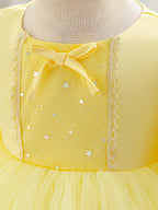 6269 Wholesale Yellow Flower Girl Tutu Princess Dress Newborn Baby Girl 1st Birthday Dress for 2Y Toddler Girls Summer Party Wear