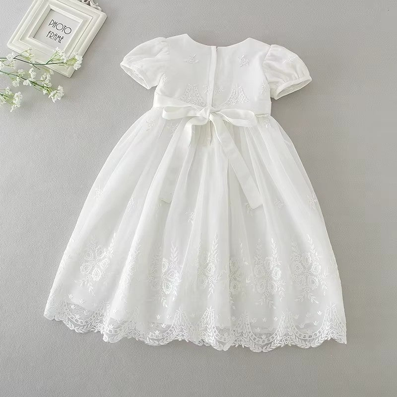 9775 Christening Dress for Baby Baptism Flower Embroidered Gown Outfit for Birthday Party Special Occasion Baptism Clothing